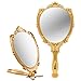 PROBEAUTIFY Decorative Hand Held Mirror | Butterfly Design with Handle | Lightweight & Folding | 180 Degrees Portable Travel Makeup Mirror (Gold)