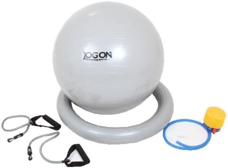 Medicarn Jog On Gym Ball Plus Exerciser with Base and Fitness Expander - Grey