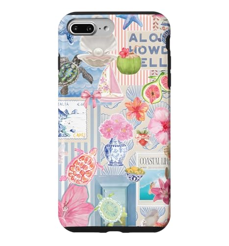 Beachy Blue Coquette Coastal Collage Preppy Cute Aesthetic Case for iPhone 7 Pl…