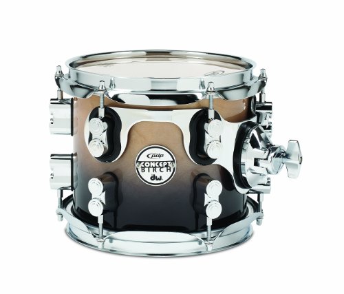 Pacific Drums PDCB0708STNC 7 x 8 Inches Tom with Chrome Hardware - Natural to Charcoal Fade