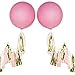 MOWO 36’’ Pink Giant Latex Balloon with Tassel (2 set, metallic gold, pink, white tassels)