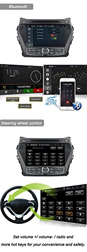 COROTC Compatible Android 8.0 in Dash Car Stereo Radio Head Unit GPS Navigation System Replacement for Hyundai Santa FE 2005-2012 with DVD Player/Bluetooth/USB/Radio/SWC/8 Core/4GB RAM - Thumbnail 5