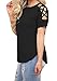 BLUETIME Women's Cold Shoulder Criss Cross Tops Short Sleeve Summer Tees T-Shirt Blouses