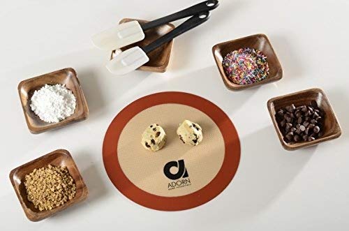 Adorn Home Essentials| Professional Non-stick Silicone Baking Mats| 2- Pack, Round 12" Liner Baking Sheets