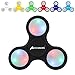 Fidget Hand Finger Spinner, Accmor EDC Toys with Battery Replaceable LED Lights Helps Stress Reducer Relieves ADHD Anxiety for Kids & Adults-Black