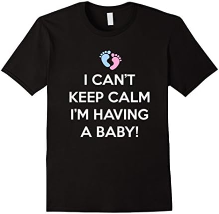 Men's Cute I CAN'T KEEP CALM I'M HAVING A BABY pregnancy t-shirt  2XL Black