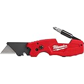 Milwaukee FASTBACK Compact Knife, and FASTBACK 6-in-1 Folding Utility Knives, w/Blade (knife 2pack) Red-black