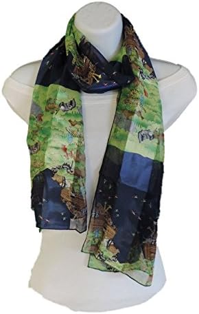 New Company Womens Noahs Ark Bible Scarf Ð Blue Ð One Size
