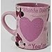 Disney Parks Exclusive Minnie Mouse Glass Beaded Ceramic Pink Quotes Coffee Mug