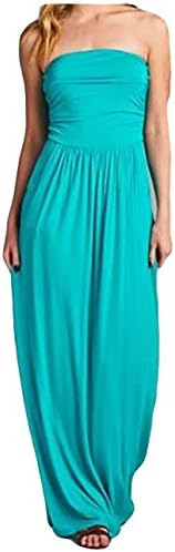Poppy Smooches Strapless Empire Waist Maxi Dress with Pockets and Ruched Bodice