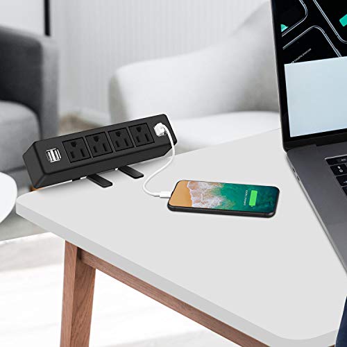 Desk Clamp Power Strip with 4 USB Ports, Desktop Edge Mount Outlets, Removable Desk Mount Multi-Outlets,Power Socket… - Image 3