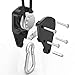 iPower GLROPEMG4 1/4 Inch Adjustable Rope Clip Hanger Heavy Duty Reinforced Metal 8-Feet Long 300lbs Weight Capacity, Black