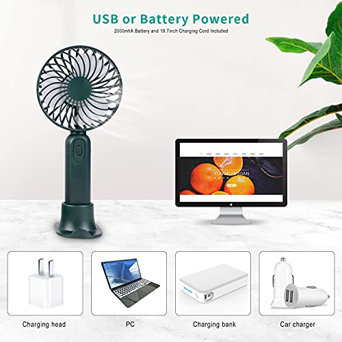 Nagaros Mini Handheld Fan, Silent Portable USB Fan With 2000mAh Rechargeable Battery, Small Personal Desk Fan for Home Office Indoor Outdoor Traveling (DarkSlateGray)
