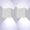 12W LED wandlamp binnen/buiten 2 stuks wandlampen omhoog en omlaag Verstelbare lichtstraal Wandlamp binnen LED 6000K Wit…