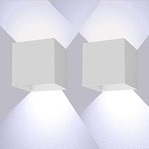 12W LED wandlamp binnen/buiten 2 stuks wandlampen omhoog en omlaag Verstelbare lichtstraal Wandlamp binnen LED 6000K Wit…