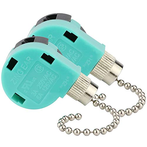 Ceiling Fan Switch 3 Speed 4 Wire Zing Ear ZE268S6, Fan Pull Chain