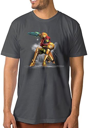 AMAG Metroid Artwork Samus Men's Short Sleeve Shirt Color DeepHeather Size XL