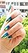 Ecbasket 24 Pcs Full Cover Metallic Green Changing Colors Pre-designed Nail Art Tips + 1 Pcs 20 Counts Nail Adhesive Stickers for Free ,Gift for Thanksgiving Day