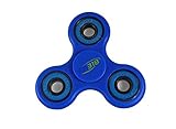 Fidget Spinner Toy Ceramic Bearing Stress Reducing Shatter Resistant - EDC Focus Tri-spinner for Anxiety Stress Autism ADD OCD Boredom and Tension - 1m+ Spin Time -Non-3D Printed - Blue