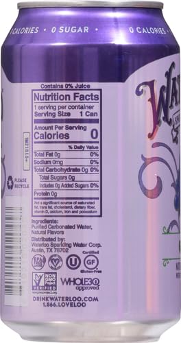 WATERLOO SPARKLING WATER WATERLOO GRAPE SPARKLING WATER, 12 FL OZ