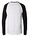 Bella 3000 Mens Jersey Long Sleeve Baseball Tee - White & Black44; Extra Large