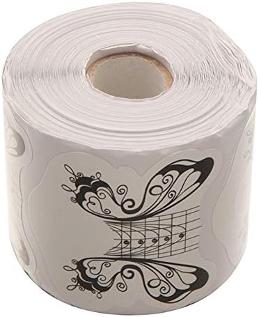 jhtceu 1 Roll of Nail Forms 300Pcs Adhesive Guide Sticker for Acrylic UV Gel Nail Tips Extension Beauty Tool