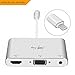 Lightning to HDMI VGA Audio Adapter Converter Cable, iPhone 5 6 6S 7 Plus iPad iPod to Projector Monitor TV - Silver (HDMI/VGA)