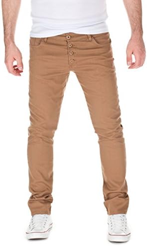 Woosah Mens Jogger Chinos Pants - Alex - Slim Fit Trousers , camel (3004), W31