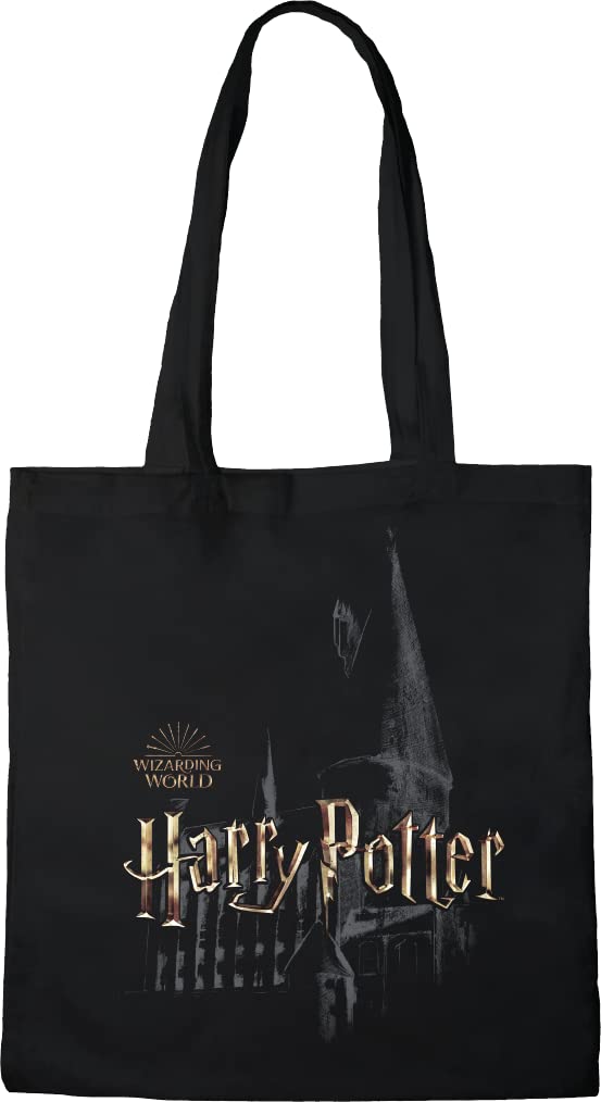 Harry Potter TOTE BAG HOGWARTS, REFERENCE: BWHAPOMBB011, BLACK, 38 X 42 CM, Black, One Size, Utility