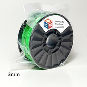 IC3D Green 3mm ABS 3D Printer Filament - 2.1lb Spool - Dimensional Accuracy +/- 0.05mm - Professional Grade 3D Printing Filament - MADE IN USA from IC3D Printers