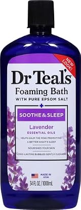 Dr Teal's Foaming Bath Lavender 1L Relaxing Epsom Salt Scented Bath Soak view 2
