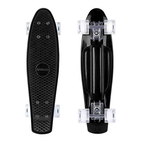 title=Enkeeo Fish Board Skateboard per Principiante Bambino Ragazzo Skater, Nero