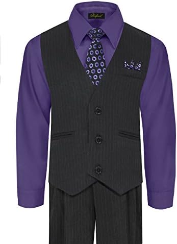 RafaelBoy's 5-Piece Vest and Pant Set with Shirt, Tie and Hanky - Many Colors