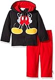 Disney Baby Boys' Mickey Mouse Costume Hoodie and Pant Set, Black, 0/3