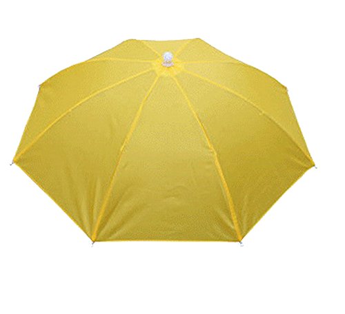 Crazy Cart Golf Fishing Camping Novelty Headwear Cap Umbrella Hat (Yellow)