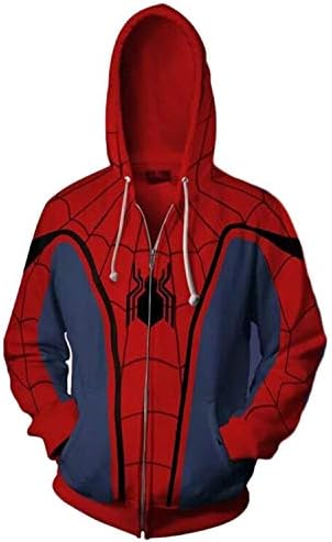 Riekinc Superhero Halloween Cosplay Costume Mens Hoodie Jacket
