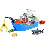 matchbox shark ship floats in water and rescue on land