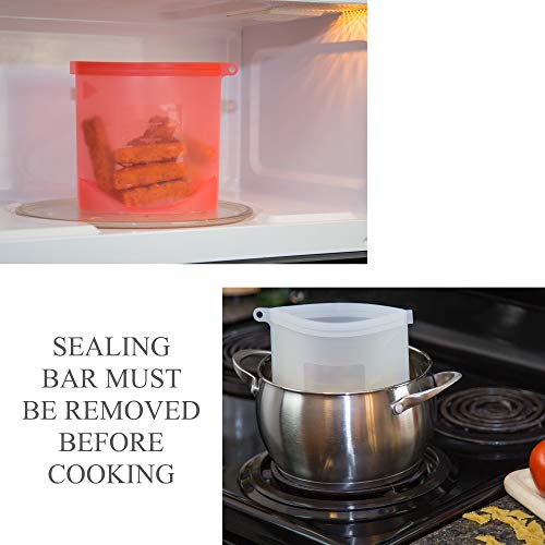 Reusable Silicone Food Saver Zip Bags Eco Airtight LeakProof