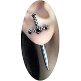 Gothic Dagger Sword Stud Earrings for Women Men Hiphop Earrings Cool Cross Earrings Vintage Gothic Punk Long Sword Hook Earrings Black Cubic Zirconia Dagger Earrings Jewelry Gifts Halloween Jewelry