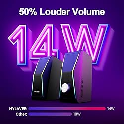 Computer Speakers, PC Speakers with 6 Lighting