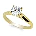 JamesJenny 10K Yellow Gold 1.0ct Round CZ Classic Solid Engagement & Wedding Solitaire Ring Size 4-10