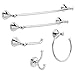 DELTA 79710 Cassidy Glass Bathroom Shelf with Towel Bar, 18 inch, Chrome