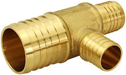 Pexflow Pxrt1031Nl Pex X Pex Barb Reducing Tee Pipe Fittings 1" X 34" X 12" Brass