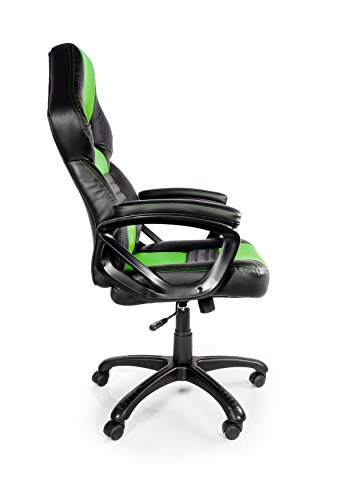 Arozzi Monza Series Gaming Racing Style Swivel Chair, Green/Black