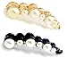 Ankha Banana Hair Clips for Women for Thick Hair - Girls Hair Clincher - Pearl Hair Accessories (2 PCS)