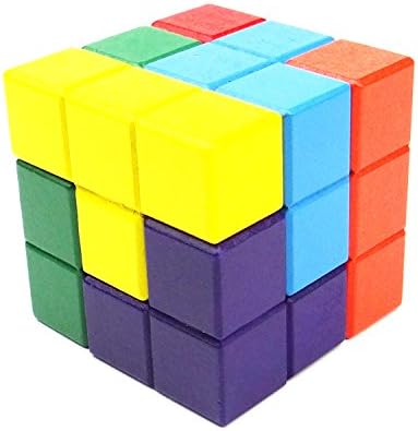 Amazon クラシックキューブ正方形tetrisシェイプインターロックbulidingブロックパズルボックスbrain Teasers Games Toy For Kids パズル おもちゃ