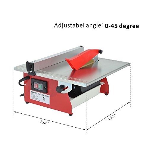 TOP Satisfied Portable 7" inch CSA Electric Ceramic Wet Tile Saw 3/5hp 3600 RPM 3.75amp Marble Cutter Masonry Tool Table Top - Thumbnail 2