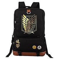 Gumstyle Anime Attack on Titan Large Capacity School Bag Cosplay Backpack Black