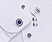 Salutto Men's Cufflinks and Studs Set for Formal French Shirt With Gift Box (NavySliver)