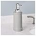 mDesign Foaming Soap Ceramic Dispenser Pump Bottle for Bathroom Vanities or Kitchen Sink, Countertops - Pack of 2, Light Gray/Chrome